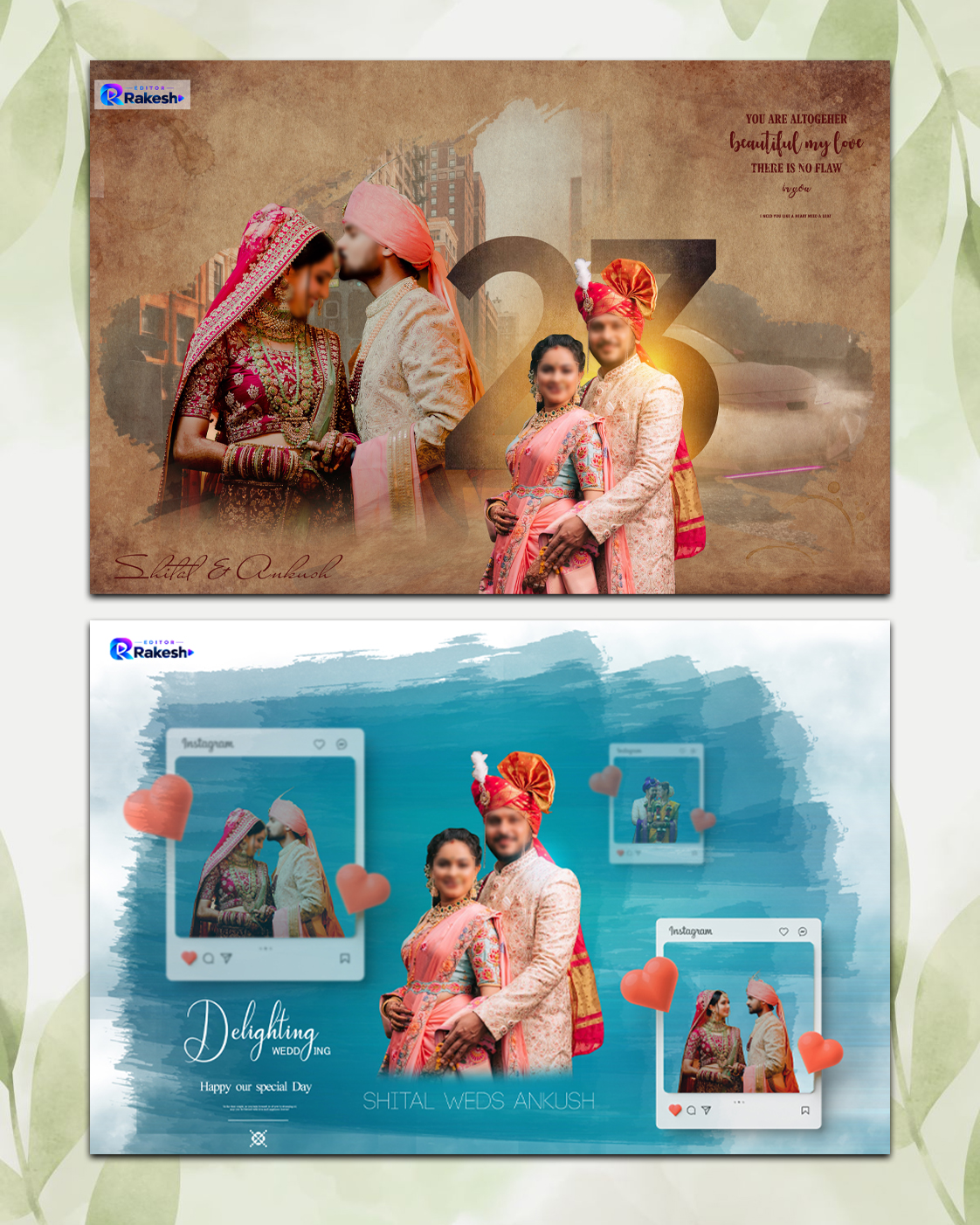 Wedding Album Cover PSD Templates Pack – 12×18 Editable Photoshop Designs - Image 2
