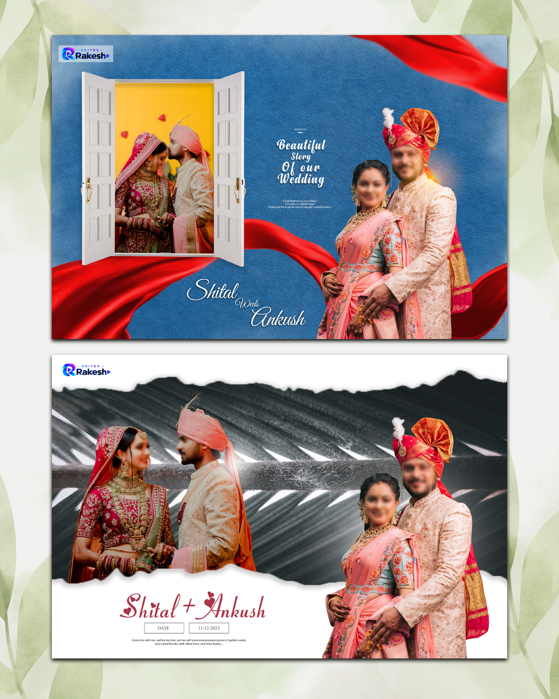 Wedding Album Cover PSD Templates Pack – 12×18 Editable Photoshop Designs - Image 3