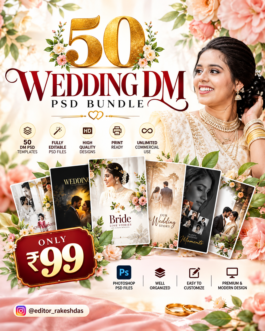 50 Premium Wedding Album PSD Designs